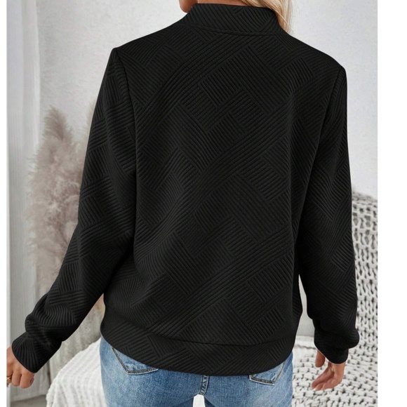 Classic Zip up Textured Oversized Bomber Jacket - Picture 5 of 11